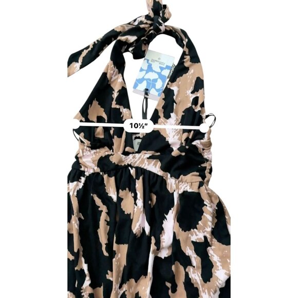Diane Von Furstenberg X Target Leopard Print Halter Jumpsuit Cotton/Lyocell XXS - Picture 7 of 9